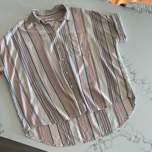 Madewell Women’s Striped, Button Down Shirt. Medium